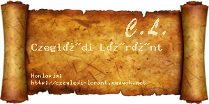 Czeglédi Lóránt névjegykártya